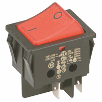 Inter BÄR GmbH - wipschakelaar 2-polig 16(8)a 250v zwart met rode knop belicht