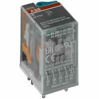 ABB Componenten 1SVR405613R1100 - insteek relais a1-a2=24vdc, 4 c/o 250v/6a, led