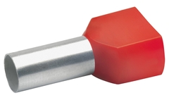 Klauke 10mm2 duo per stuk - 800073251 - adereindhuls 876/14 rood 2x10mm2 prijs per stuk