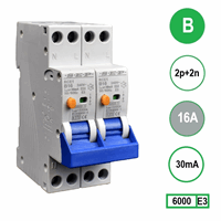 SEP Europe - rce1-2n-b16 - rce1 aardlekautomaat 2p+2n b16 30ma 6ka (2x18mm)