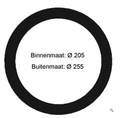 Verloopring metaal zwart binnenmaat 20,5cm buitenmaat 25,5cm