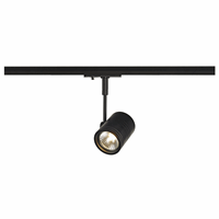 SLV 143440 - bima railspot, zwart, gu10, max. 50 w, incl. 1-fase adapter (excl. lamp)