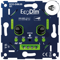 EcoDim 9999255 - Eco-dim.05-wifi - eco-dim.05 wifi led dimmer duo 2x0-100w fase afsnijding (rc)