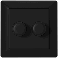 EcoDim 9999254 - ED-10005B - Duo dimmerknop GIRA/JUNG/Merten zwart incl. centraalplaat en raamwerk
