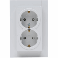 Kopp 940234006 - HK07 - wandcontactdoos 2-voudig randaarde kinderveilig mat grijs