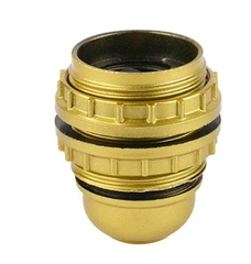 Fitting 54369 e27 + brons buitendraad goud + 2 ringen