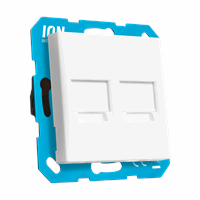 ION INDUSTRIES - 13.300.014 - modular jack 2-voudig met centraalplaat v1/j1 alpin wit