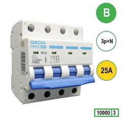 GACIA Europe pb8h-3nb25 - installatie automaat 3p+n B-kar. 25a 10ka