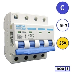 GACIA Europe pb8h-3nc25 - installatie automaat 3p+n c-kar. 25a 10ka