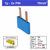 SEP Europe p01002b00 - kam 1-fase 2-polig 17,8mm blauw