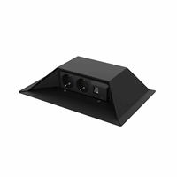 HPL 621.0132Z - Bunker vloerzuil zwart 3-voudig 2x WCD + 2x Data-uitsparing